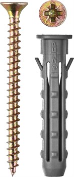 ЗУБР 6 х 40 / 4.0 х 50 мм, 10 шт, распорный дюбель с саморезом (30661-06-40) 30661-06-40
