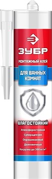 ЗУБР 300 мл, белый, влагостойкий монтажный клей (41335), шт 41335