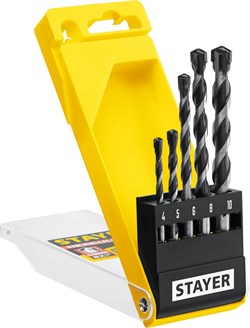 STAYER Hercules, 5 шт: d 4-5-6-8-10 мм, набор сверл по бетону, Professional (2915-H5) 2915-H5_z01