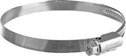 ЗУБР Х-9Н, 32 - 50 мм, накатная лента 9 мм, цинк, 50 шт, червячный хомут (37807-50) 37807-50