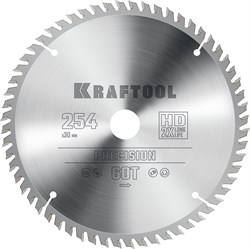 KRAFTOOL Precision, 254 х 30 мм, 60Т, пильный диск по дереву (36952-254-30), шт 36952-254-30