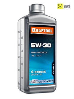 KRAFTOOL 5W-30, 1 л, зимнее полусинтетическое масло для 4-тактных двигателей (41514-1) 41514-1