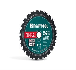 KRAFTOOL Slim wood cut 165 х 20 x 1.6 мм, 24Т, диск пильный по дереву, (36955-165-20-24) 36955-165-20-24