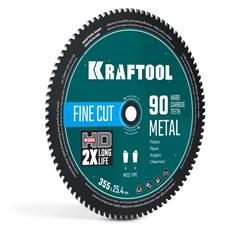 KRAFTOOL Metal Cut 355 х 25.4 мм, 90Т, диск пильный по металлу и стали (36954-355-25.4-90) 36954-355-25.4-90