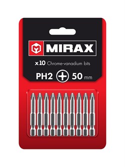 MIRAX PH2, 50 мм, 10 шт, биты (26271-2-50-10) 26271-2-50-10