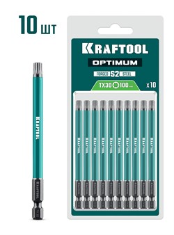 KRAFTOOL OPTIMUM TX 30, 100 мм, 10 шт, биты (26126-30-100-S10), шт 26126-30-100-S10
