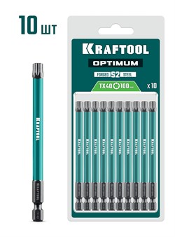 KRAFTOOL OPTIMUM TX 40, 100 мм, 10 шт, биты (26126-40-100-S10), шт 26126-40-100-S10