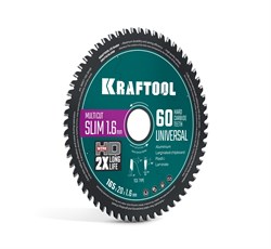 KRAFTOOL Slim multi cut 165 х 20 x 1.6 мм, 60Т, диск пильный по дереву (36957-165-20-60) 36957-165-20-60