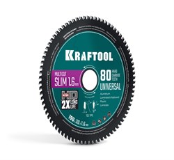 KRAFTOOL Slim multi cut 190 х 30 x 1.6 мм, 80Т, диск пильный по дереву (36957-190-30-80) 36957-190-30-80