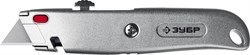 ЗУБР М-24, металлический универсальный нож с автостопом, трап. лезвия А24 - фото 48385