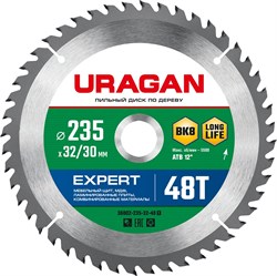 URAGAN Expert 235 х 32/30мм 48Т, диск пильный по дереву - фото 48756