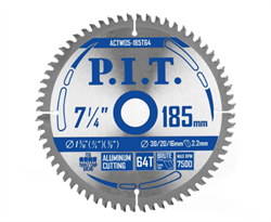 Диск пильный по алюминию P.I.T. 185*30/20/16*2мм 64Т ACTW05-185T64 - фото 54517