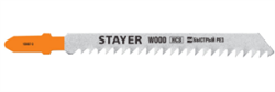 STAYER T111C, полотна для эл/лобзика, HCS, по дереву, пластику, ДСП, Т-хвостовик, шаг 3мм, 75мм, 2шт - фото 5876