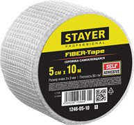 STAYER FIBER-Tape, 5 см х 10 м, 3 х 3 мм, самоклеящаяся серпянка, Professional (1246-05-10) 1246-05-10_z01