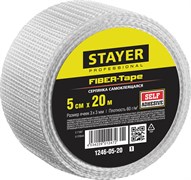 STAYER FIBER-Tape, 5 см х 20 м, 3 х 3 мм, самоклеящаяся серпянка, Professional (1246-05-20) 1246-05-20_z01