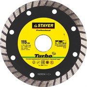 STAYER Turbo, 115 мм, (22.2 мм, 7 х 2.4 мм), сегментированный алмазный диск, Professional (3662-115) 3662-115_z01