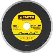 STAYER Clean Cut, 180 мм, (25.4 мм, 5 х 2.2 мм), сплошной алмазный диск, Professional (3665-180)