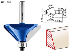 ЗУБР 50.8 x 27 мм, фреза кромочная калевочная (фасочная) №9, Профессионал (28711-50.8) 28711-50.8