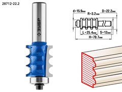 ЗУБР 22.2 x 26 мм, радиус 3 мм, фреза кромочная фигурная №1, Профессионал (28712-22.2) 28712-22.2