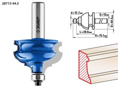 ЗУБР 44.5 x 28 мм, хвостовик 12 мм, фреза кромочная фигурная №4, Профессионал (28715-44.5) 28715-44.5