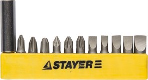 STAYER 12 шт, набор бит с адаптером (2609-H12_z01) 2609-H12_z01