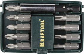 KRAFTOOL Compact-10, с магнитным адаптером, 10 шт, набор бит (26130-H10) 26130-H10