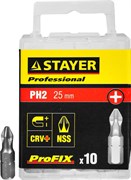 STAYER ProFix PH2 25 мм, 10 шт, набор бит, Professional (26201-2-25-10) 26201-2-25-10_z01