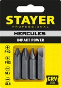 STAYER Hercules, 36 мм, 4 шт, биты для ударной отвертки, Professional (25667-S4) 25667-S4_z01