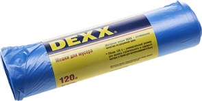 DEXX 120 л, 10 шт, голубые, мусорные мешки (39150-120) 39150-120