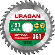 URAGAN Optima, 190 х 30/20 мм, 36Т, пильный диск по дереву (36801-190-30-36) 36801-190-30-36_z01