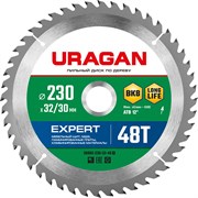 URAGAN Expert, 230 х 32/30 мм, 48Т, пильный диск по дереву (36802-230-32-48) 36802-230-32-48_z01