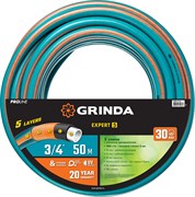 GRINDA EXPERT 5, 3/4″ 50 м, 30 атм, пятислойный, текстильное армирование, поливочный шланг, PROLine (429007-3/4-50) 429007-3/4-50