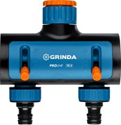 GRINDA TS-2, двухканальный 3/4″ - 1″ с внутренней резьбой, соединитель с внешней резьбой 3/4″ - 1, поливочный распределитель, PROLine (8-426312) 8-426312_z02