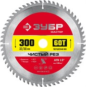 ЗУБР Чистый рез, 300 x 32/30 мм, 60Т, пильный диск по дереву (36914-300-32-60) 36914-300-32-60_z01