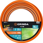 GRINDA FLEX 3, 1″, 25 м, 15 атм, из термоэластопласта, трёхслойный, армированный, гибкий, поливочный шланг, PROLine (429008-1-25) 429008-1-25