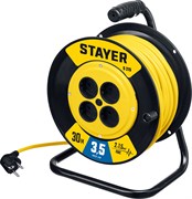 STAYER S-215, ПВС, 2 х 1.5 мм2, 30 м, 3500 Вт, силовой удлинитель на катушке (55072-30) 55072-30