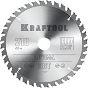 KRAFTOOL Optima, 210 х 30 мм, 36Т, пильный диск по дереву (36951-210-30) 36951-210-30