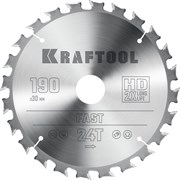 KRAFTOOL Fast, 190 х 30 мм, 24Т, пильный диск по дереву (36950-190-30) 36950-190-30