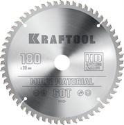 KRAFTOOL Multi Material, 180 х 30 мм, 60Т, пильный диск по алюминию (36953-180-30) 36953-180-30