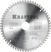 KRAFTOOL Multi Material, 200 х 32 мм, 60Т, пильный диск по алюминию (36953-200-32) 36953-200-32