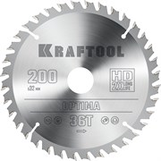 KRAFTOOL Optima, 200 х 32 мм, 36Т, пильный диск по дереву (36951-200-32) 36951-200-32