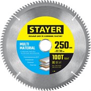 STAYER Multi Material, 250 х 32/30 мм, 100Т, супер чистый рез, пильный диск по алюминию и пластику (3685-250-32-100) 3685-250-32-100