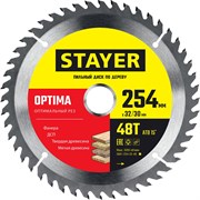 STAYER Optima, 254 x 32/30 мм, 48Т, оптимальный рез, пильный диск по дереву (3681-254-32-48) 3681-254-32-48_z01