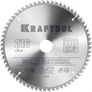 KRAFTOOL Multi Material, 216 х 30 мм, 64Т, пильный диск по алюминию (36953-216-30) 36953-216-30