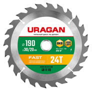 URAGAN Speed cut 190х30мм 24Т, диск пильный по дереву