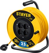 STAYER M-315, ПВС, 3 х 1.5 мм2, 50 м, 3500 Вт, силовой удлинитель на катушке (55078-50) 55078-50_z01