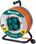 KRAFTOOL ПВС 3х2.5 30м 4000Вт IP44, Силовой удлинитель на стальной катушкеEXPERT (55089-30) 55089-30