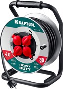 KRAFTOOL КГ 3х2.5 30м 4000Вт IP44, HEAVY DUTYСиловой удлинитель на стальной катушке (55086-30) 55086-30_z01