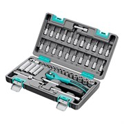 Набор инструментов, 1/4", Cr-V, S2, усиленный кейс, 47 предметов Stels 14099
