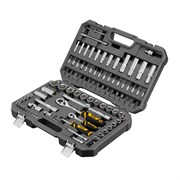 Набор инструментов, 1/2", 1/4", CrV, S2, пластиковый кейс, 94 предмета Denzel 15813